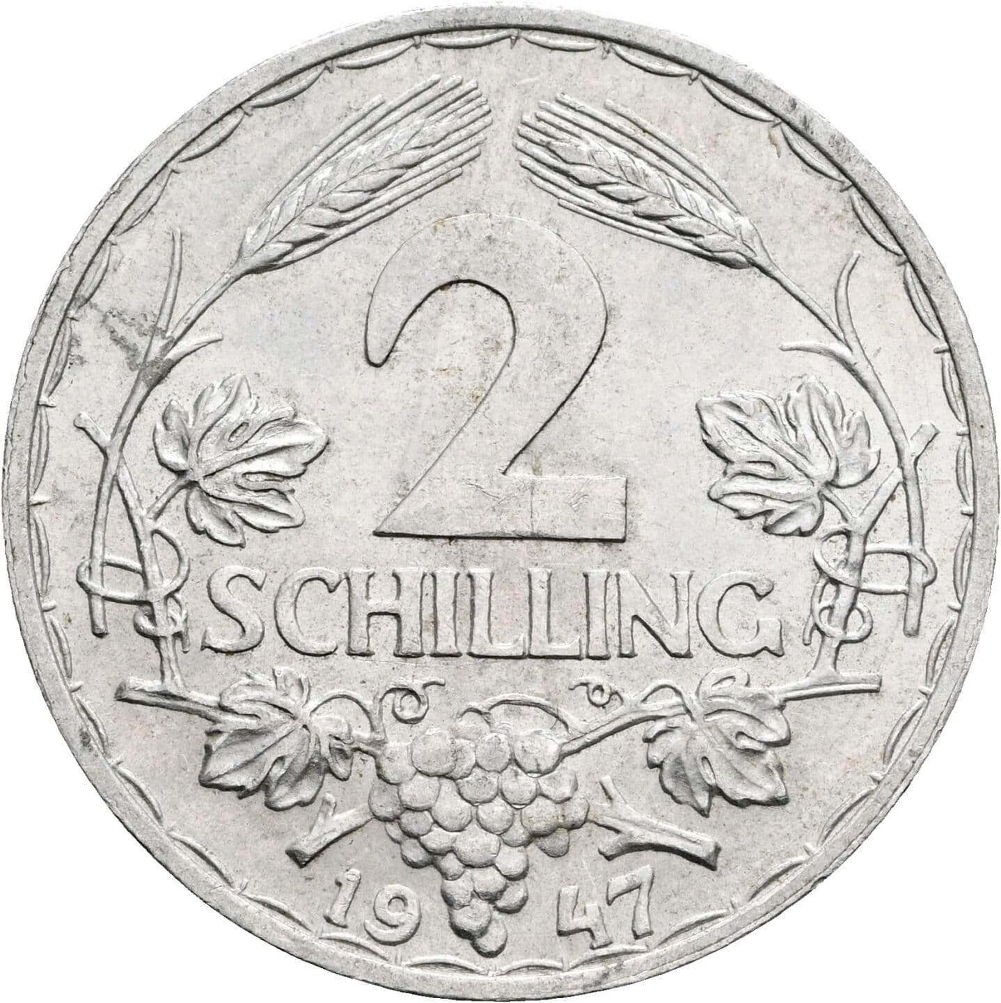 2 Schilling 1947 – Vorderseite