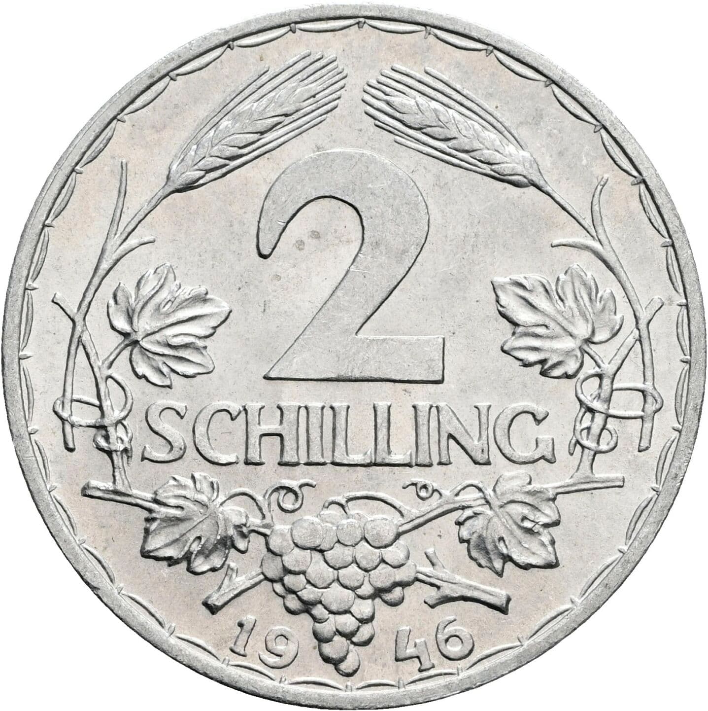 2 Schilling 1946 – Vorderseite
