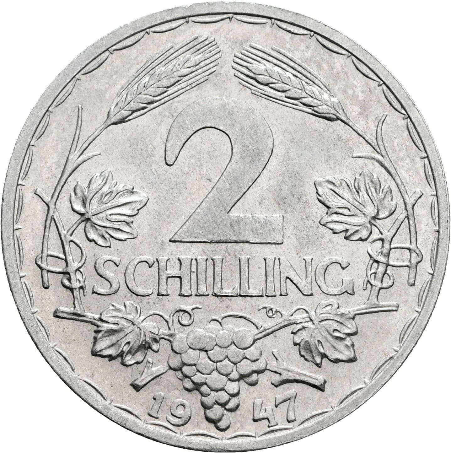 2 Schilling 1947 – Vorderseite