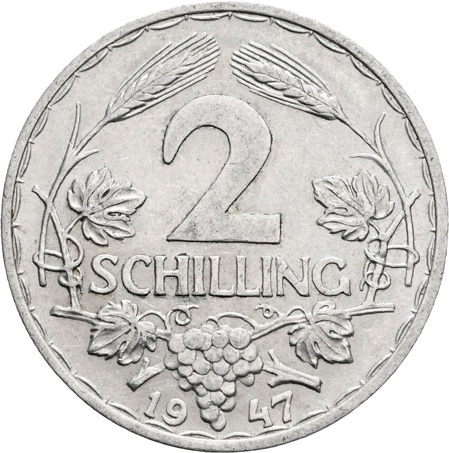 2 Schilling 1947 – Vorderseite