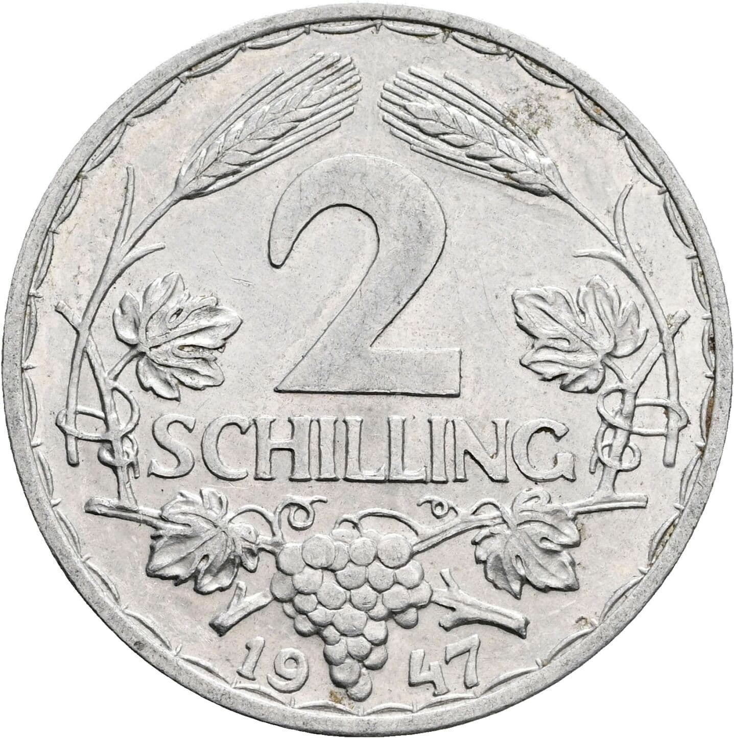 2 Schilling 1947 – Vorderseite