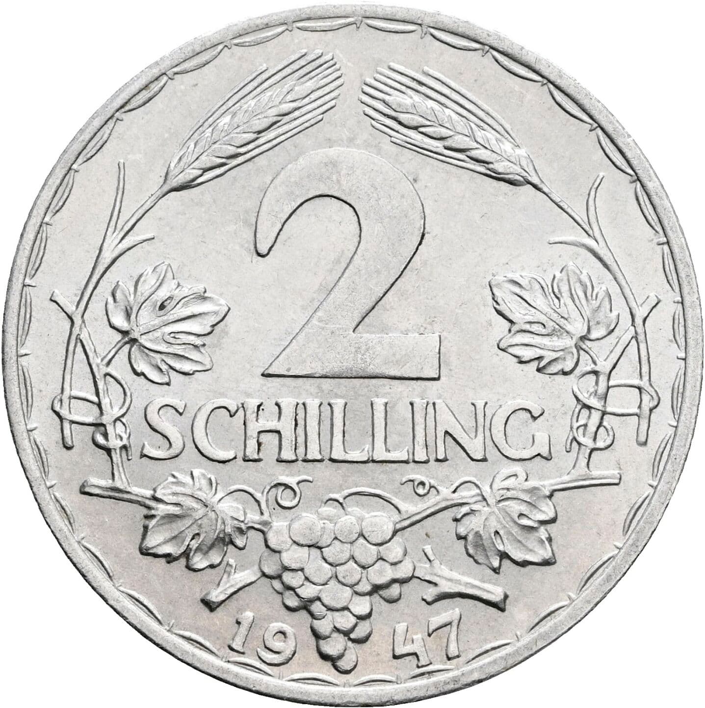 2 Schilling 1947 – Vorderseite