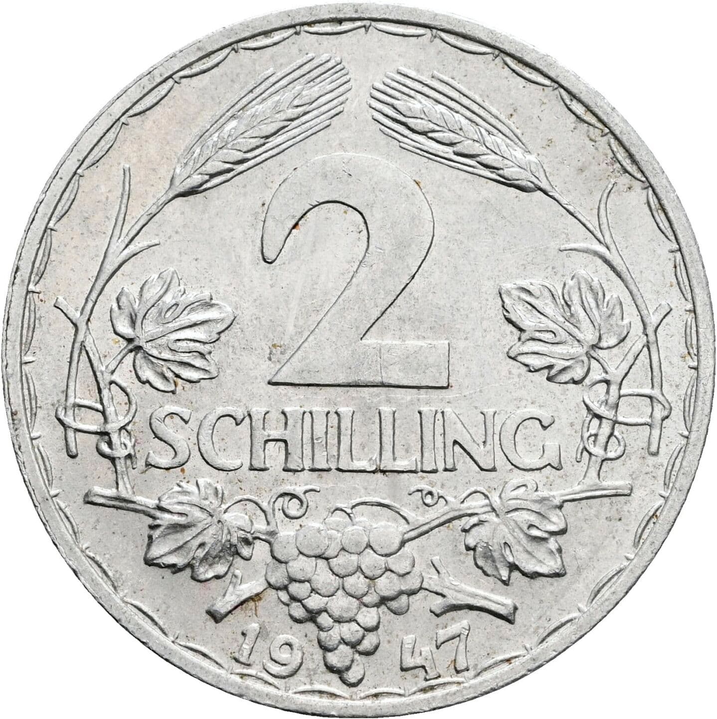 2 Schilling 1947 – Vorderseite