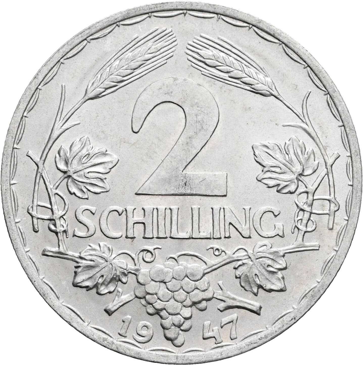 2 Schilling 1947 – Vorderseite
