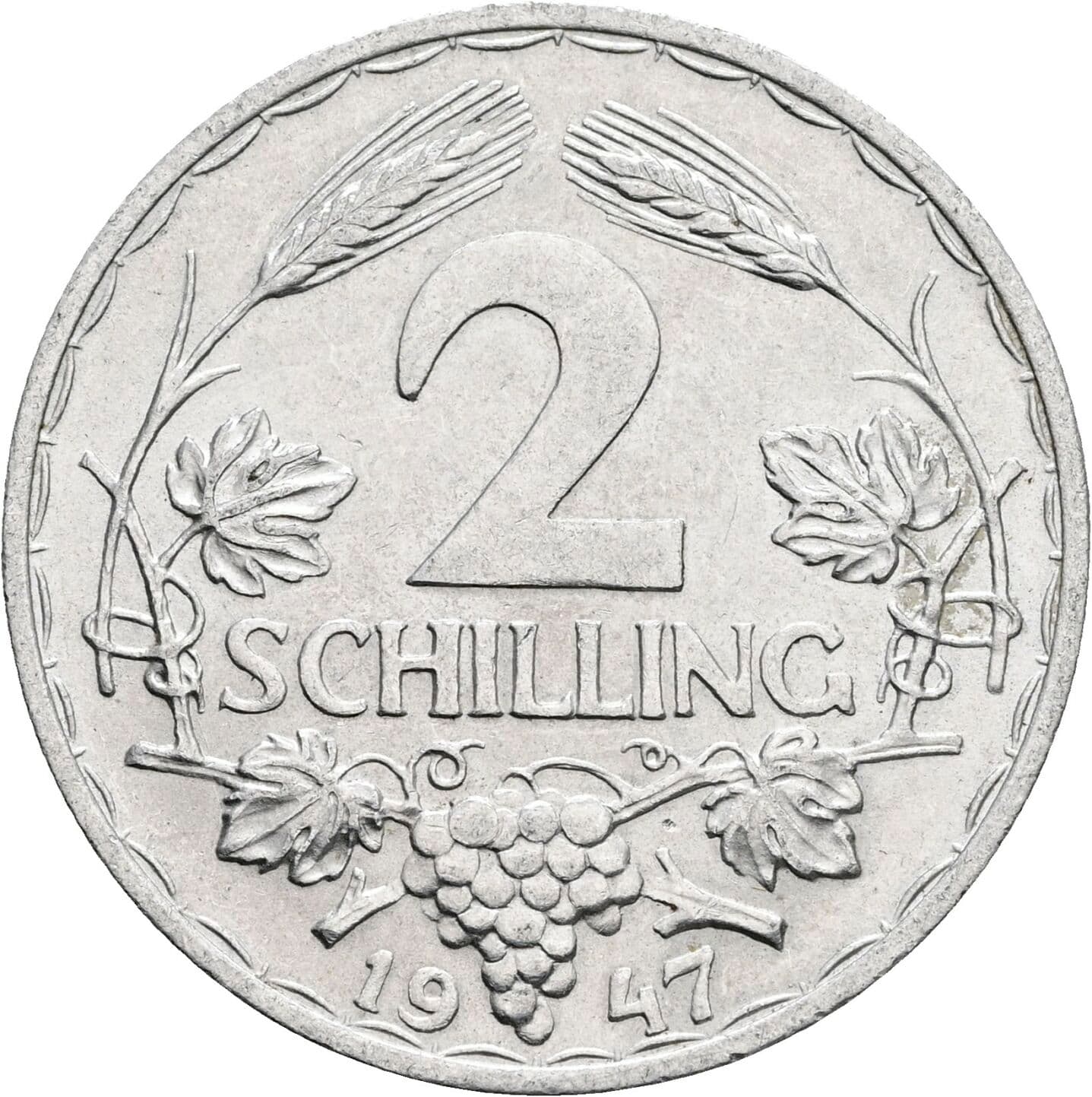 2 Schilling 1947 – Vorderseite