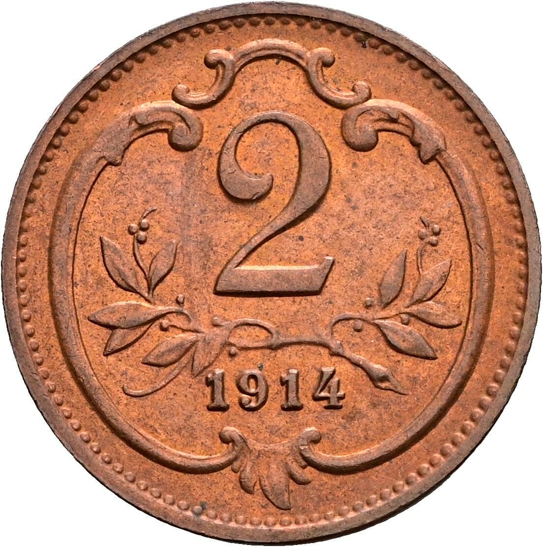 2 Heller Franz Joseph I. 1848-1916 1914 – Vorderseite