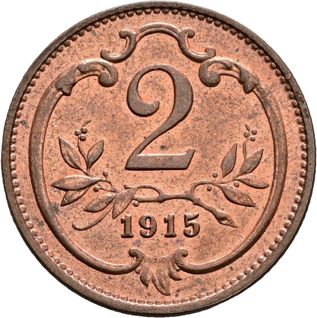 2 Heller Franz Joseph I. 1848-1916 1915 – Vorderseite