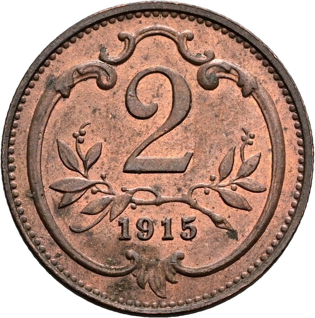 2 Heller Franz Joseph I. 1848-1916 1915 – Vorderseite
