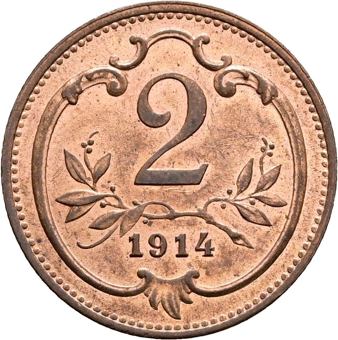 2 Heller Franz Joseph I. 1848-1916 1914 – Vorderseite