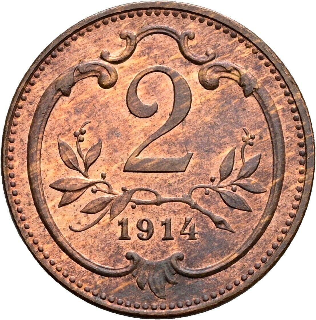 2 Heller Franz Joseph I. 1848-1916 1914 – Vorderseite