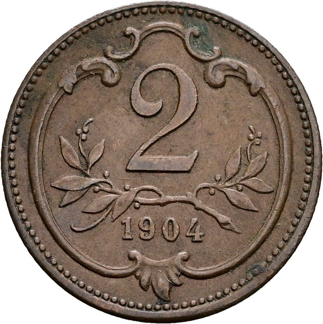 2 Heller Franz Joseph I. 1848-1916 1904 – Vorderseite