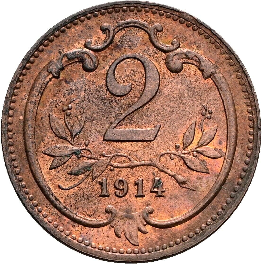 2 Heller Franz Joseph I. 1848-1916 1914 – Vorderseite