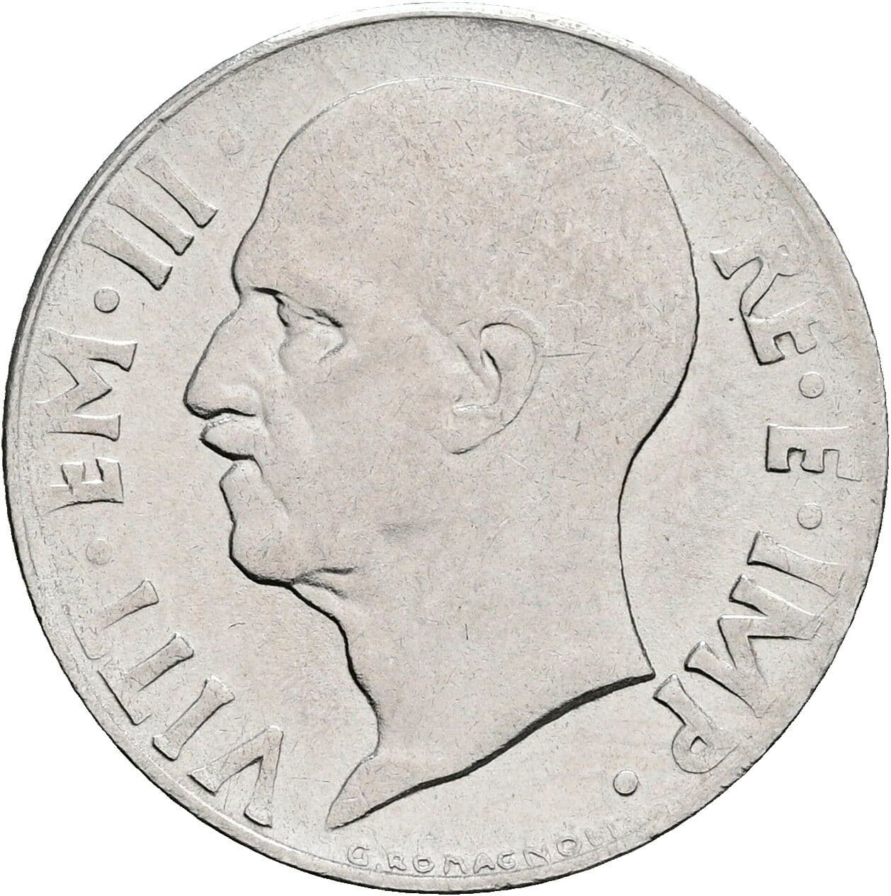 20 Centesimi Victor Emmanuel III. (1900-1946) 1942 – Vorderseite