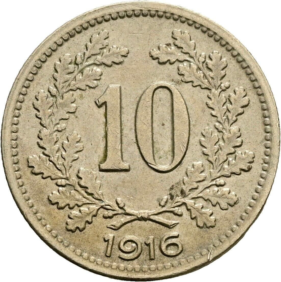 10 Heller Franz Joseph I. 1848-1916 1916 – Vorderseite