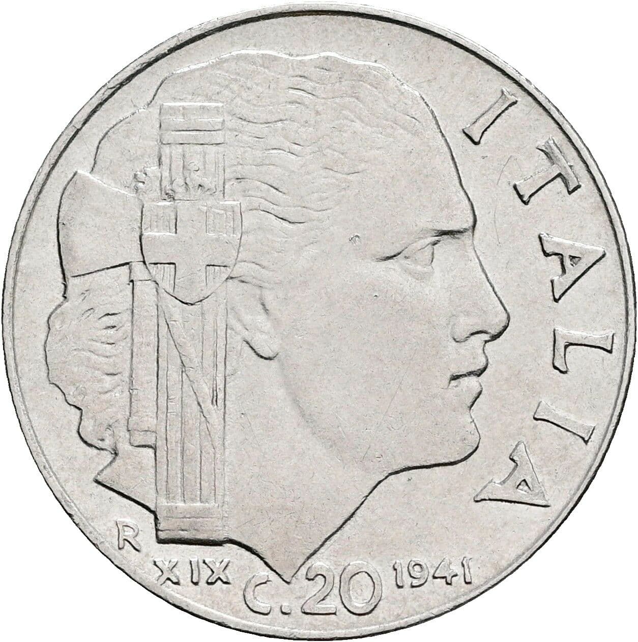 20 Centesimi Victor Emmanuel III. (1900-1946) 1941 – Rückseite