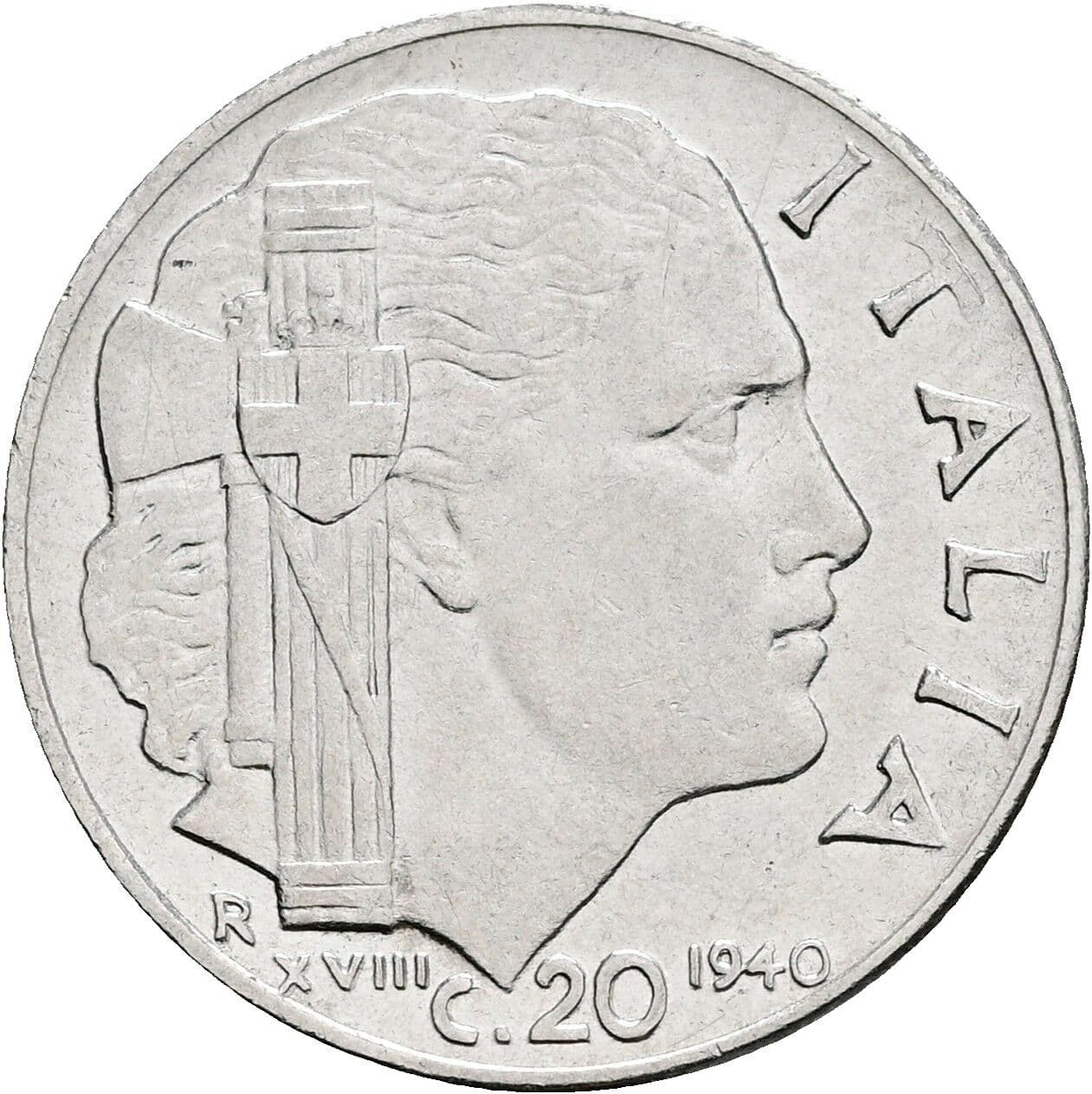 20 Centesimi Victor Emmanuel III. (1900-1946) 1940 – Rückseite