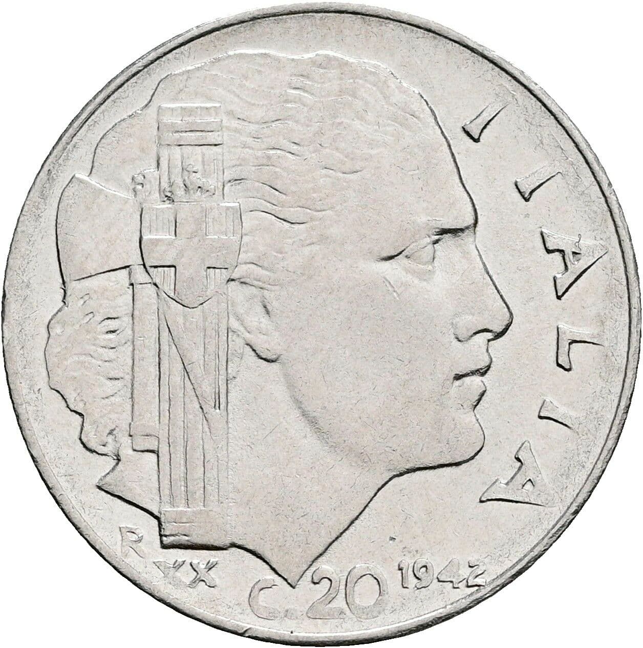 20 Centesimi Victor Emmanuel III. (1900-1946) 1942 – Rückseite
