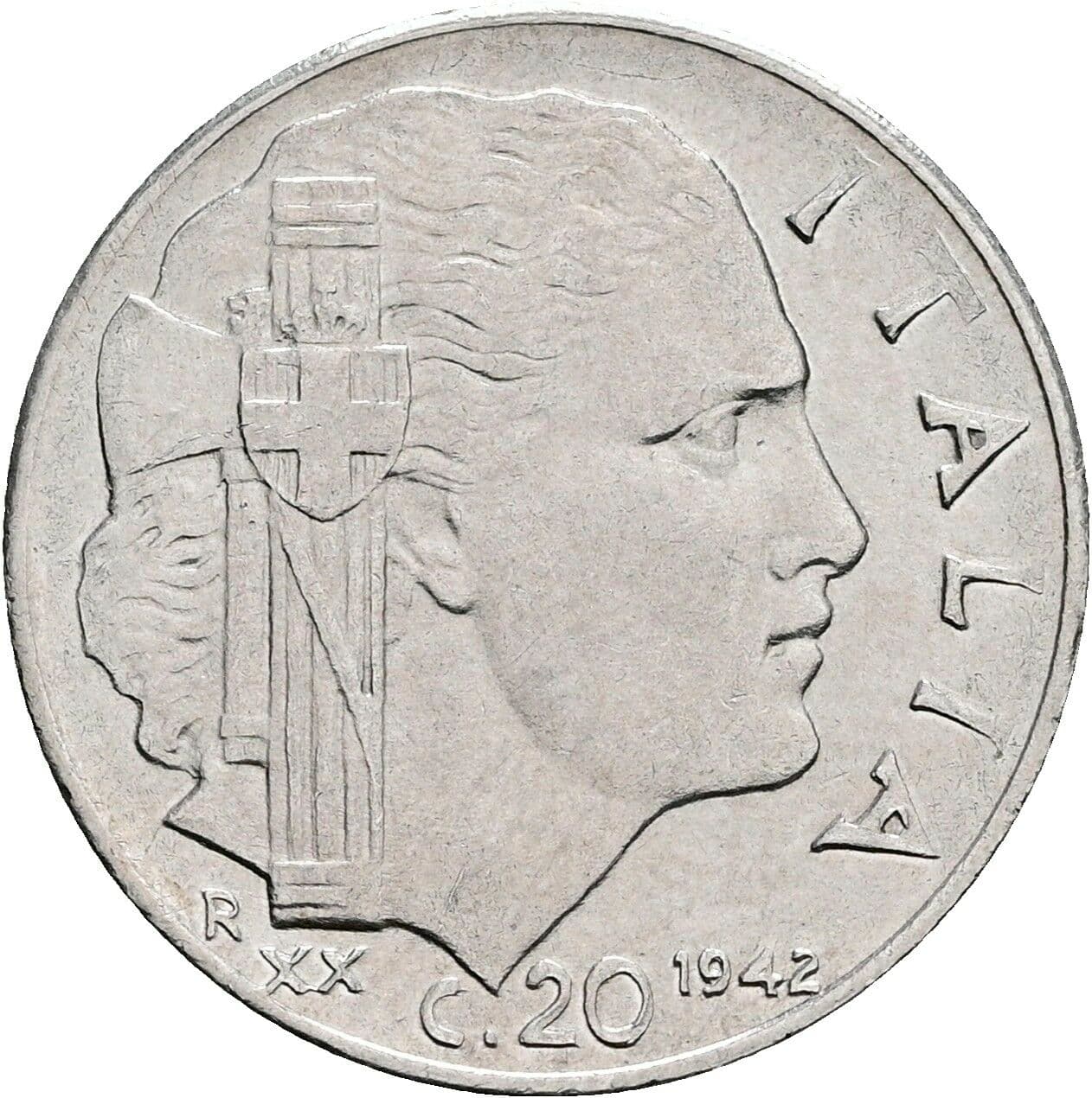 20 Centesimi Victor Emmanuel III. (1900-1946) 1942 – Rückseite
