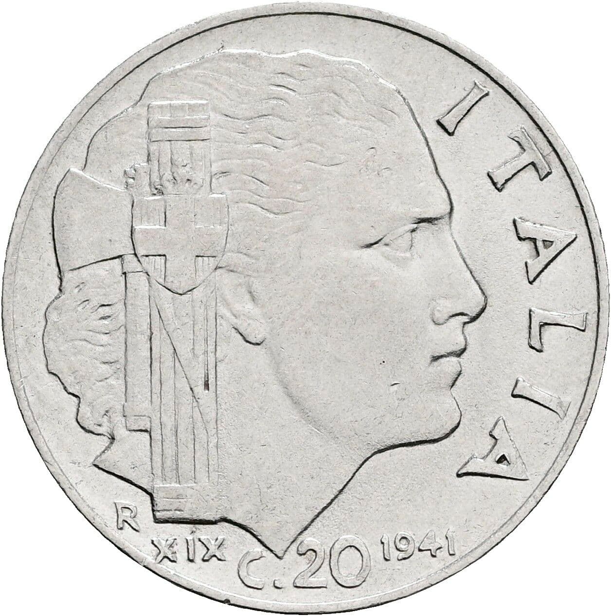20 Centesimi Victor Emmanuel III. (1900-1946) 1941 – Rückseite