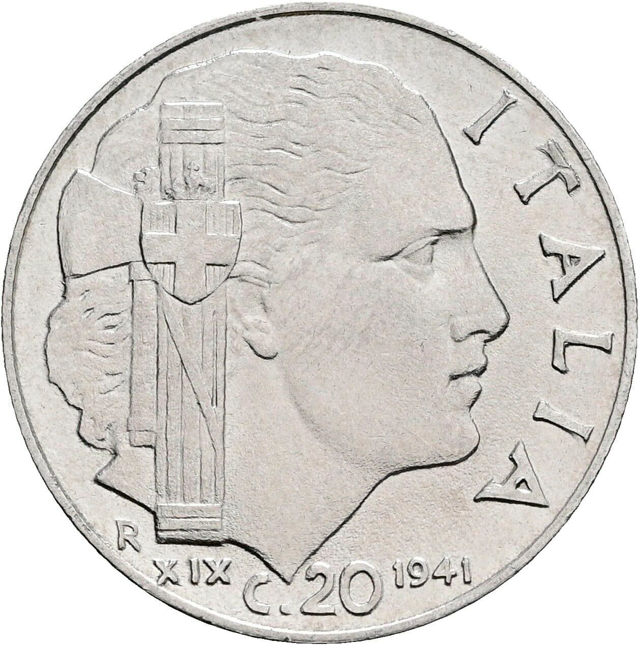20 Centesimi Victor Emmanuel III. (1900-1946) 1941 – Rückseite