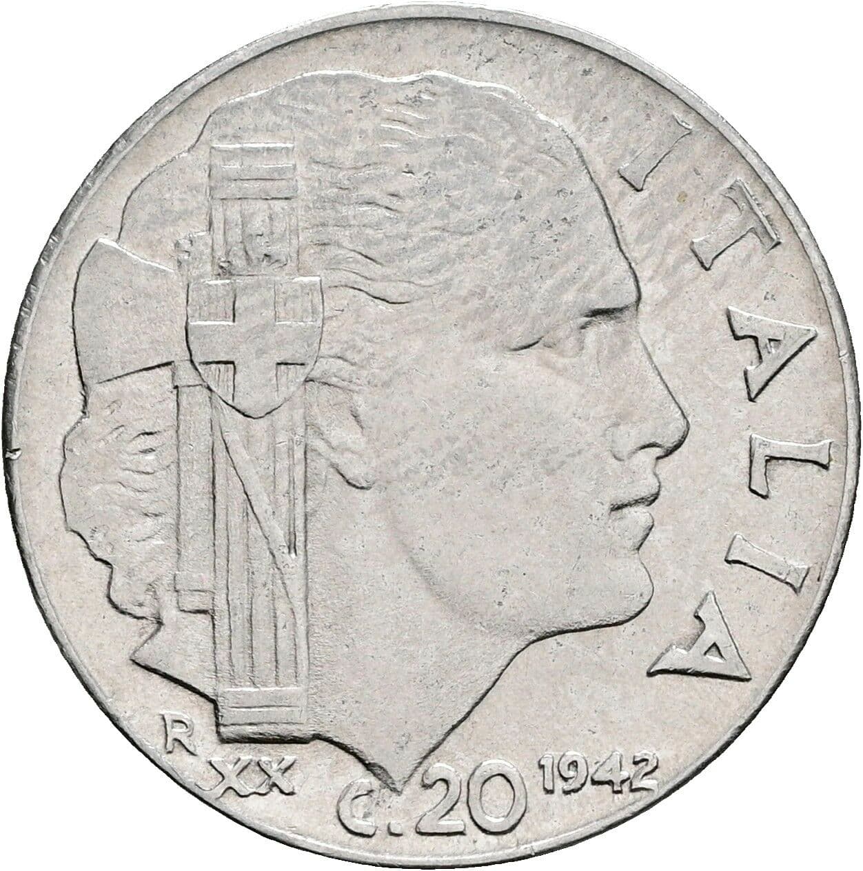 20 Centesimi Victor Emmanuel III. (1900-1946) 1942 – Rückseite