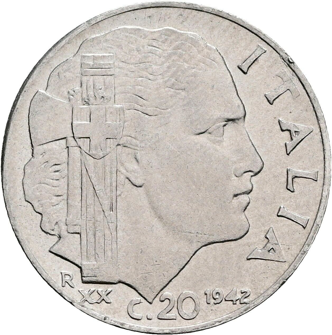 20 Centesimi Victor Emmanuel III. (1900-1946) 1942 – Rückseite