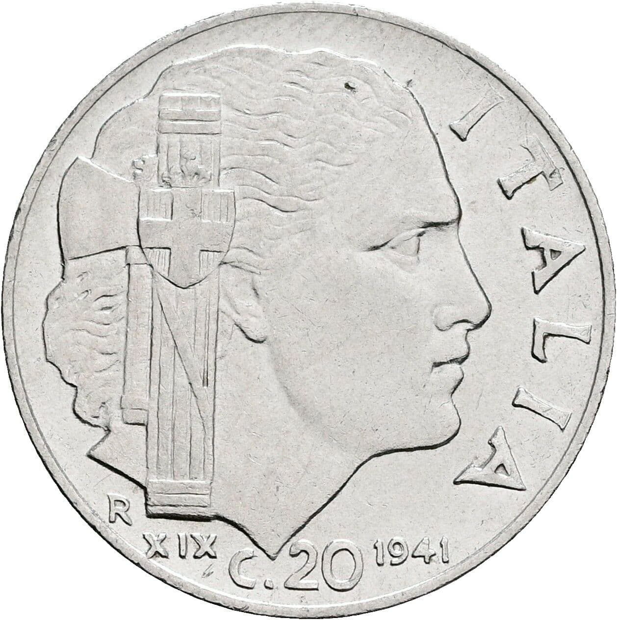 20 Centesimi Victor Emmanuel III. (1900-1946) 1941 – Rückseite