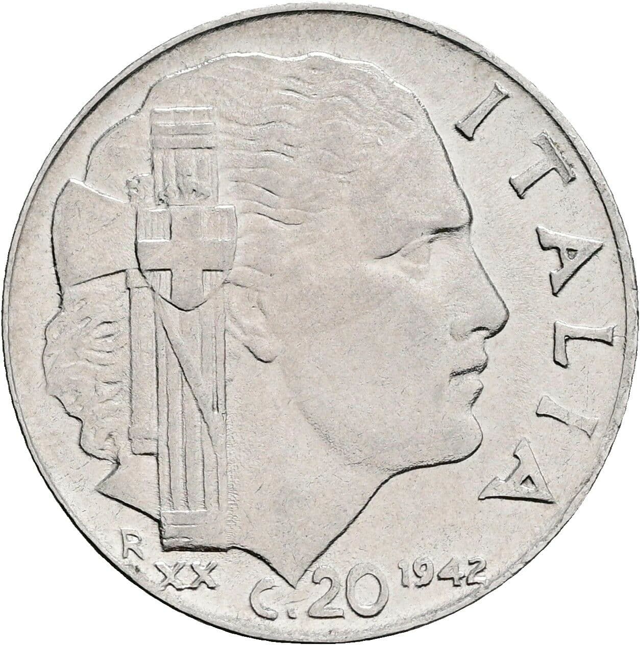 20 Centesimi Victor Emmanuel III. (1900-1946) 1942 – Rückseite