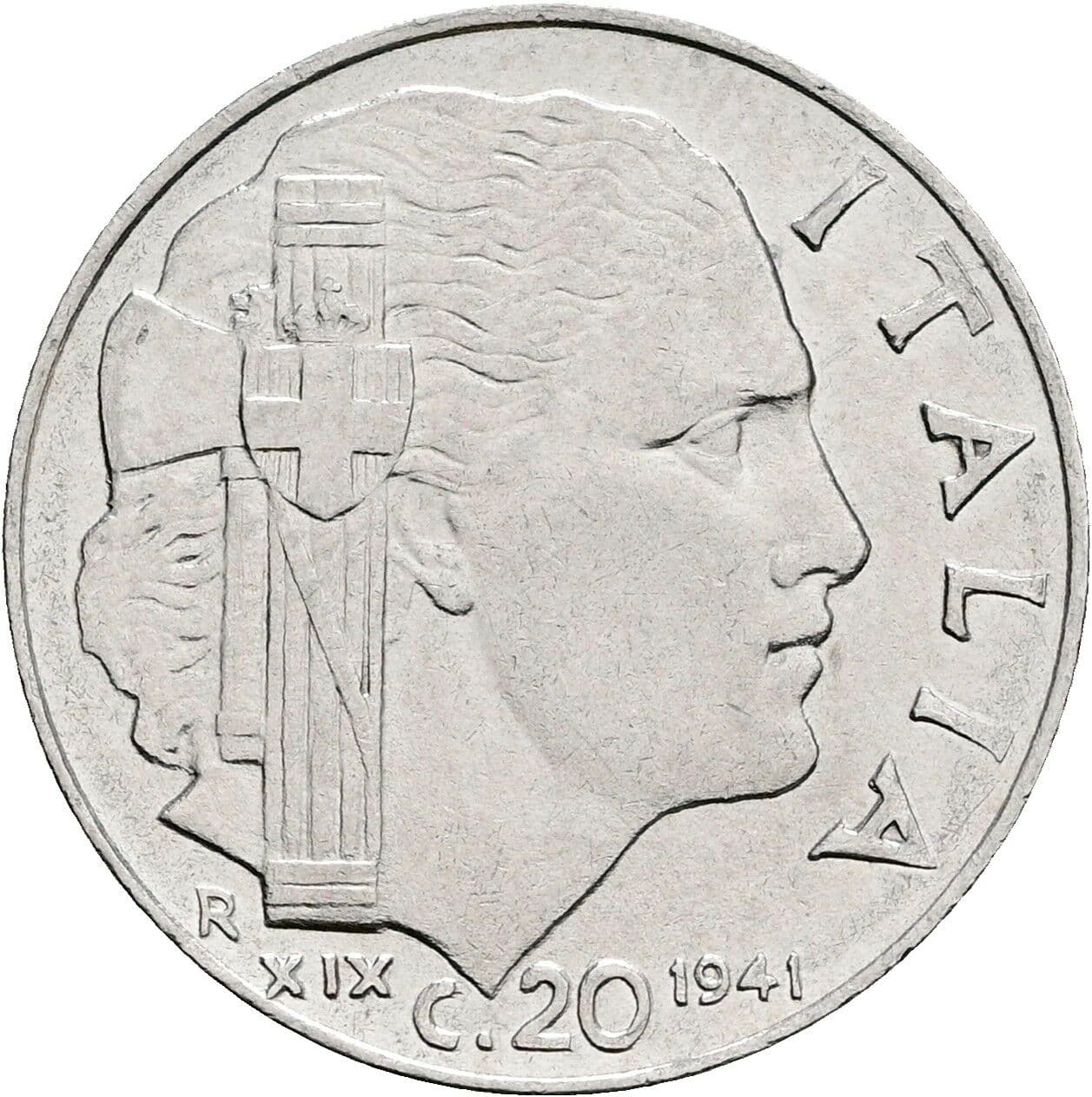 20 Centesimi Victor Emmanuel III. (1900-1946) 1941 – Rückseite