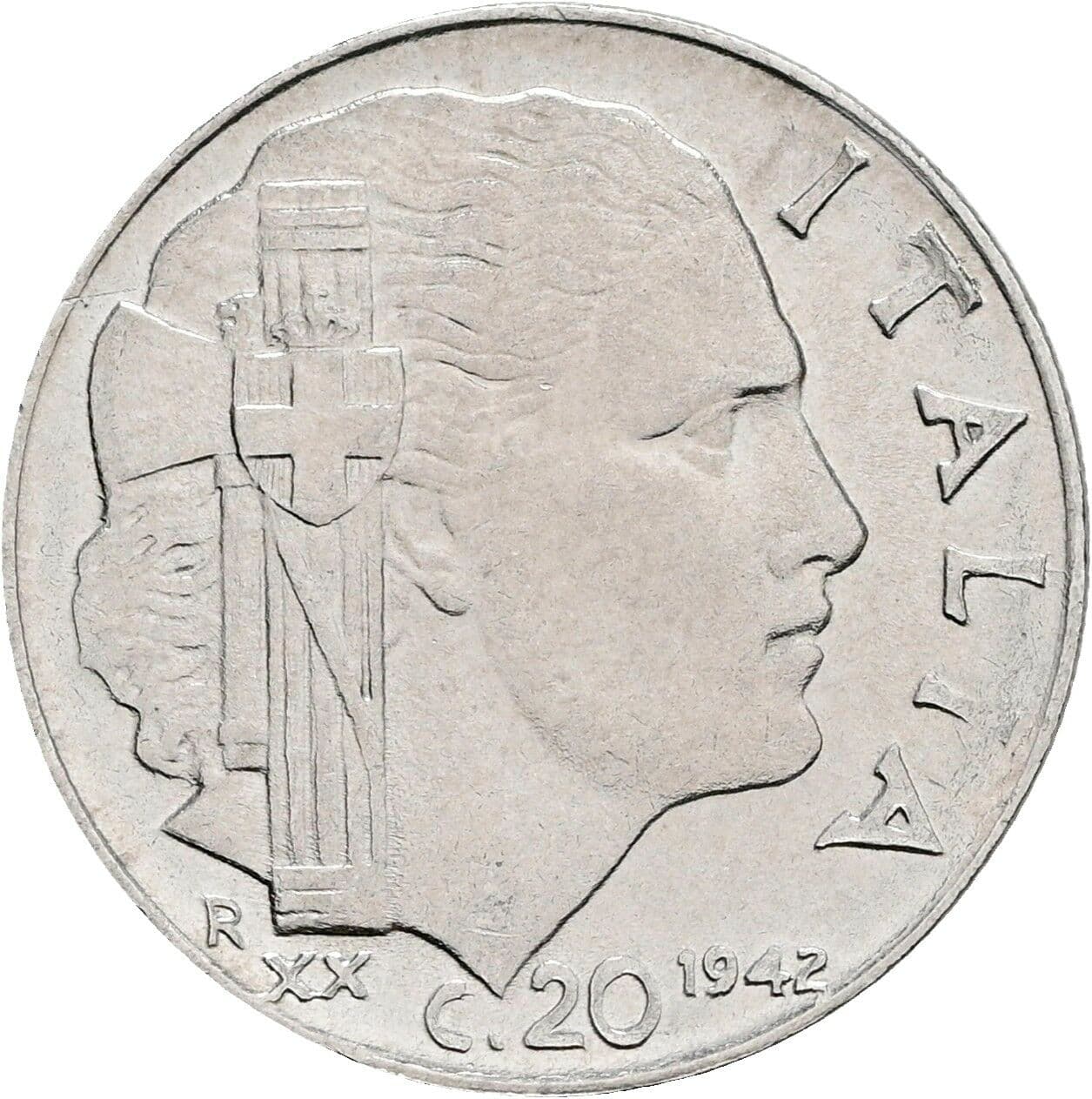 20 Centesimi Victor Emmanuel III. (1900-1946) 1942 – Rückseite