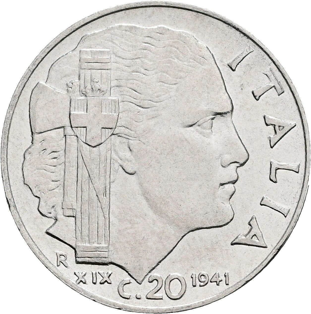20 Centesimi Victor Emmanuel III. (1900-1946) 1941 – Rückseite