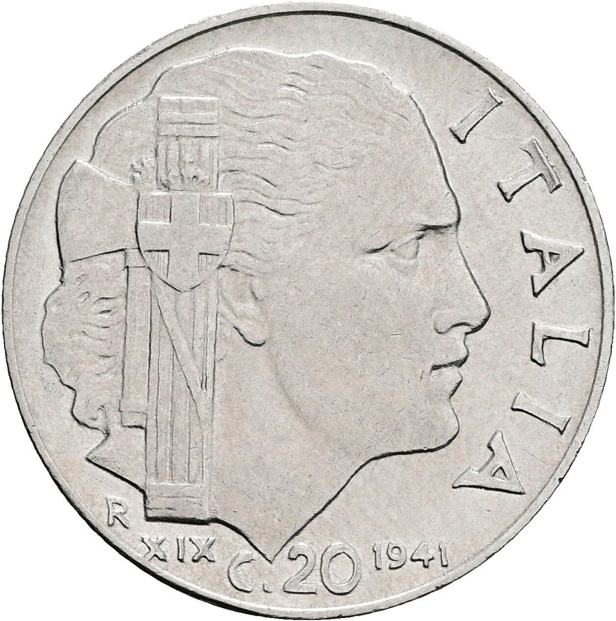20 Centesimi Victor Emmanuel III. (1900-1946) 1941 – Rückseite