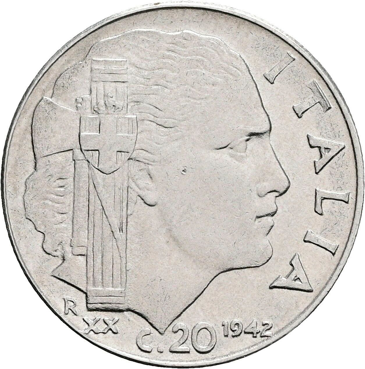 20 Centesimi Victor Emmanuel III. (1900-1946) 1942 – Rückseite