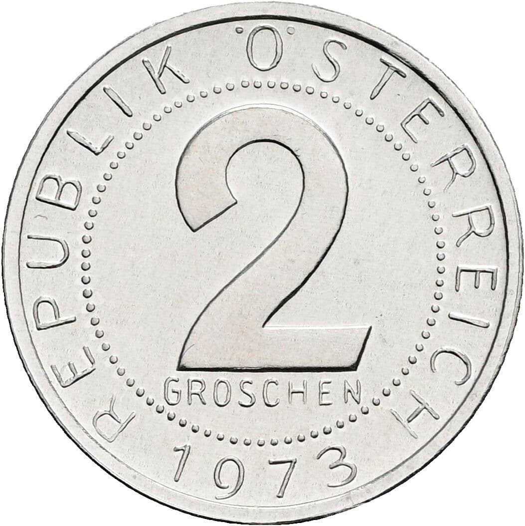 2 Groschen 1973 – Vorderseite