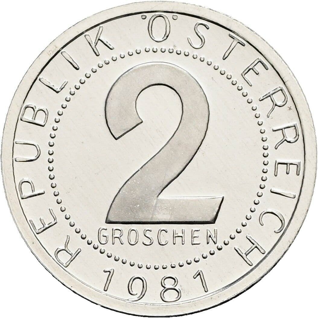 2 Groschen 1981 – Vorderseite