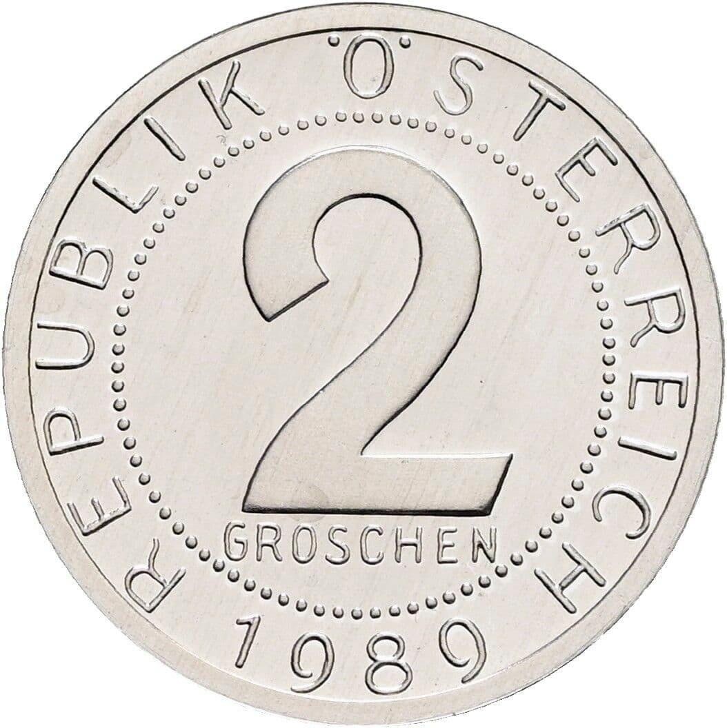 2 Groschen 1989 – Vorderseite