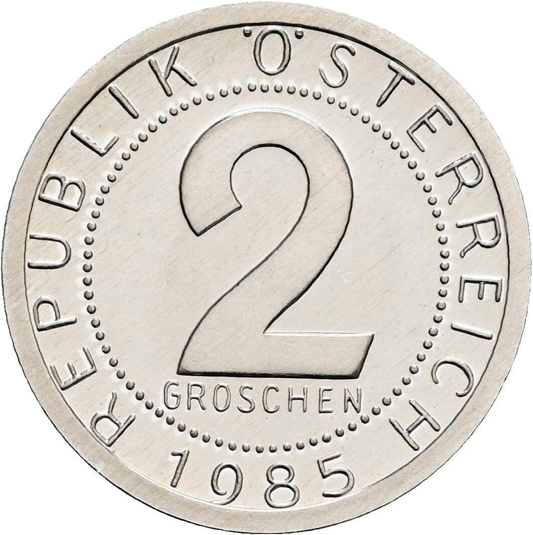 2 Groschen 1985 – Vorderseite