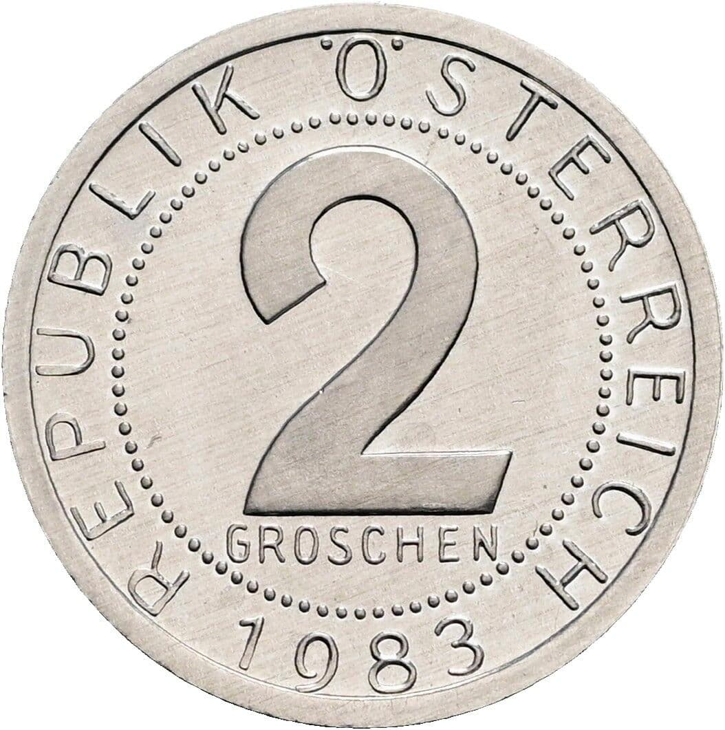 2 Groschen 1983 – Vorderseite