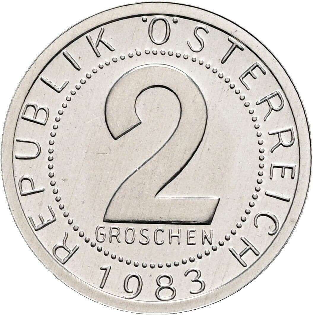 2 Groschen 1983 – Vorderseite
