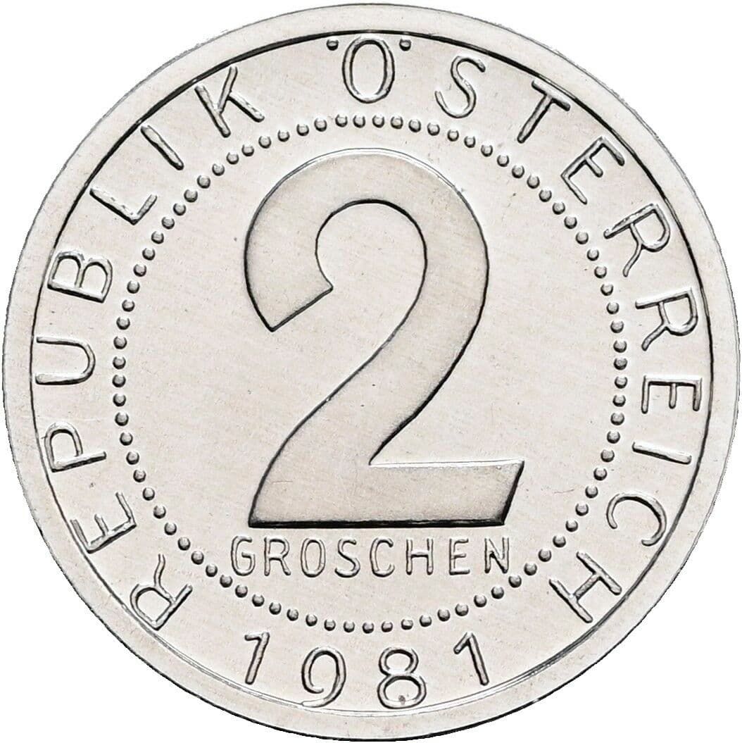 2 Groschen 1981 – Vorderseite