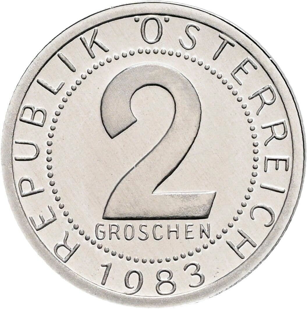 2 Groschen 1983 – Vorderseite