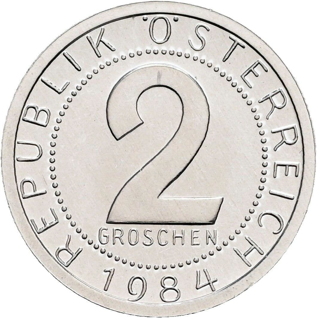 2 Groschen 1984 – Vorderseite
