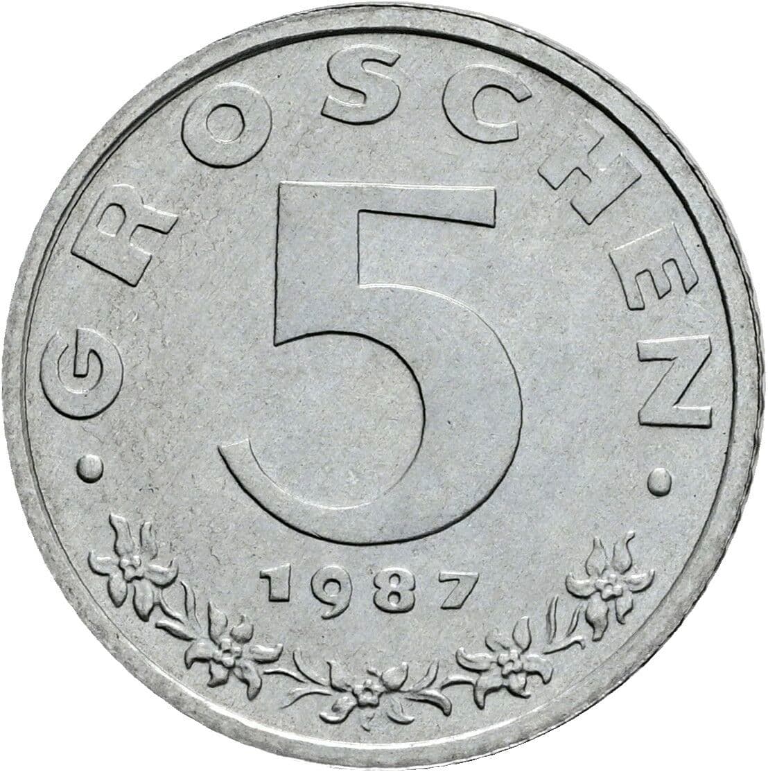 5 Groschen 1987 – Vorderseite