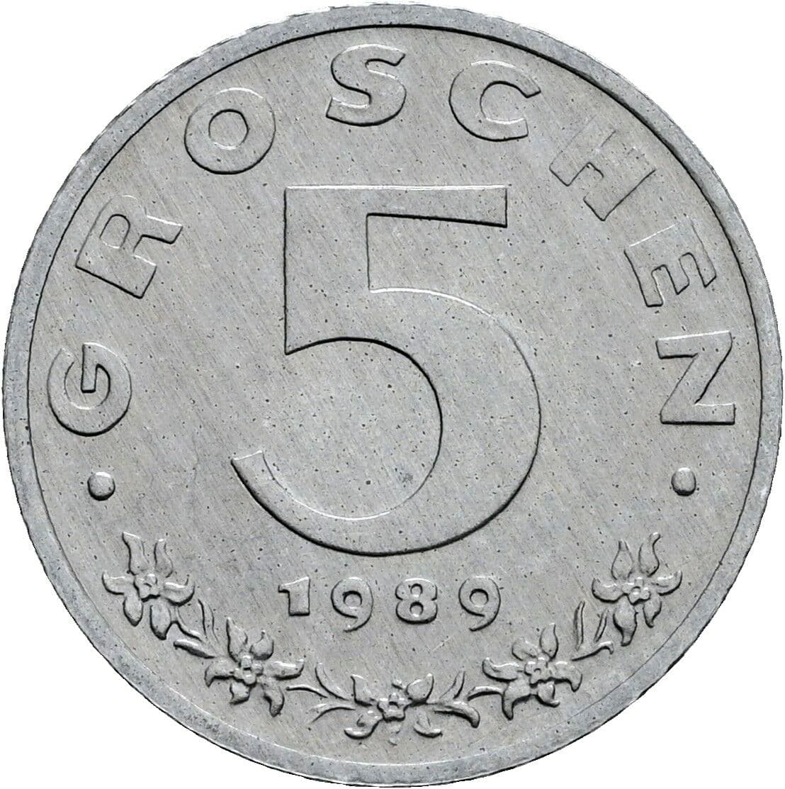 5 Groschen 1989 – Vorderseite