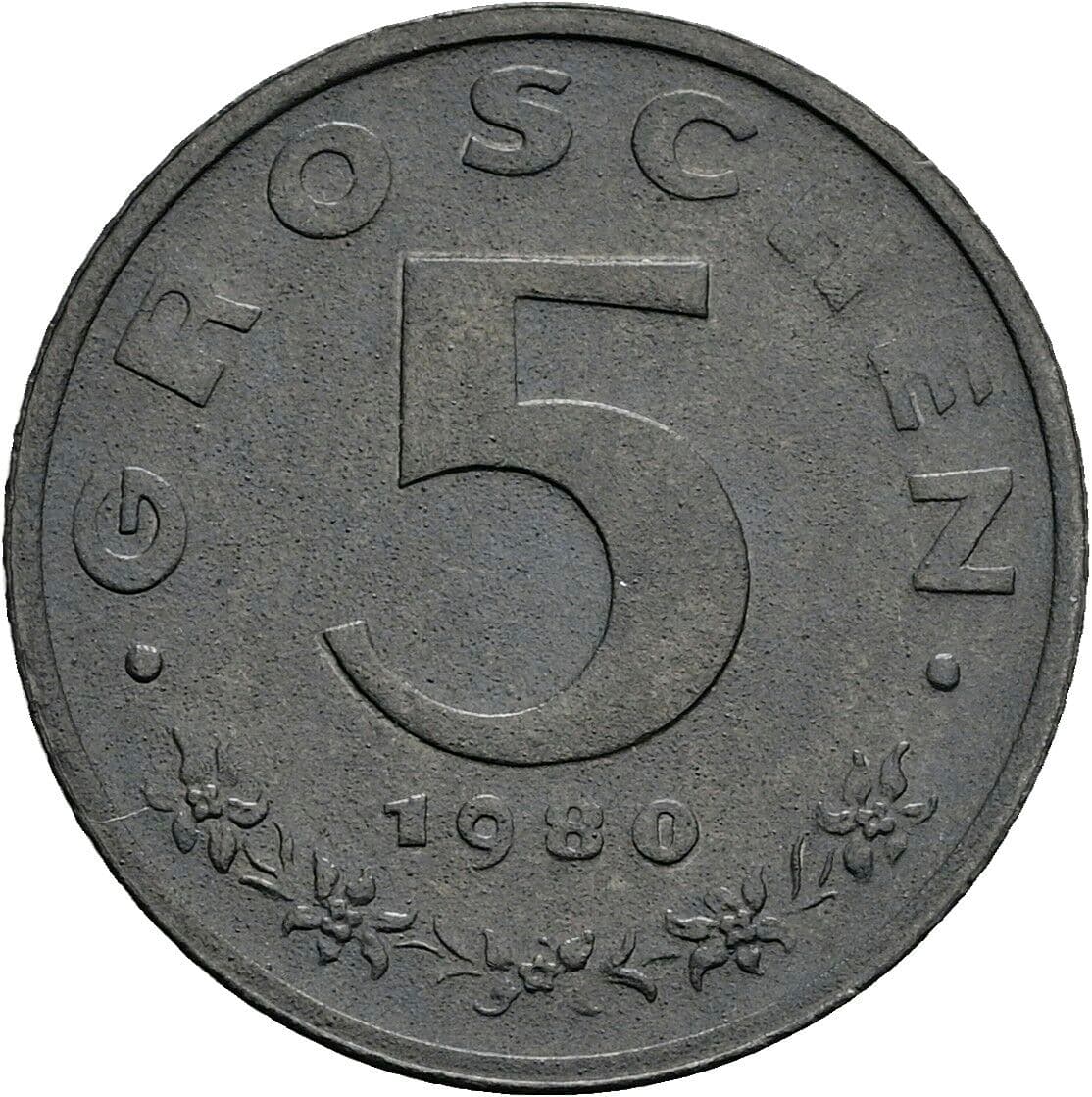 5 Groschen 1980 – Vorderseite