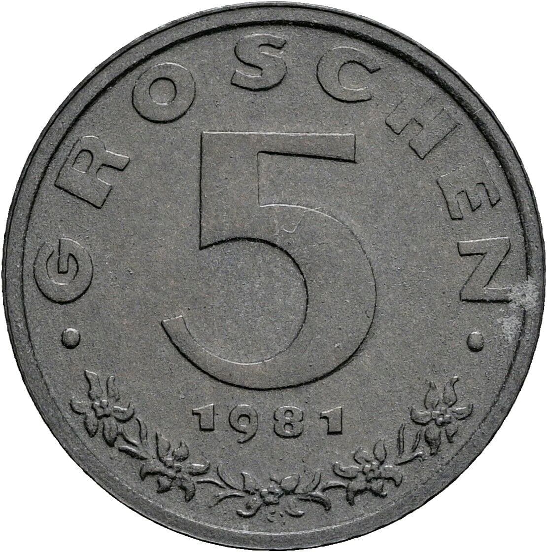 5 Groschen 1981 – Vorderseite