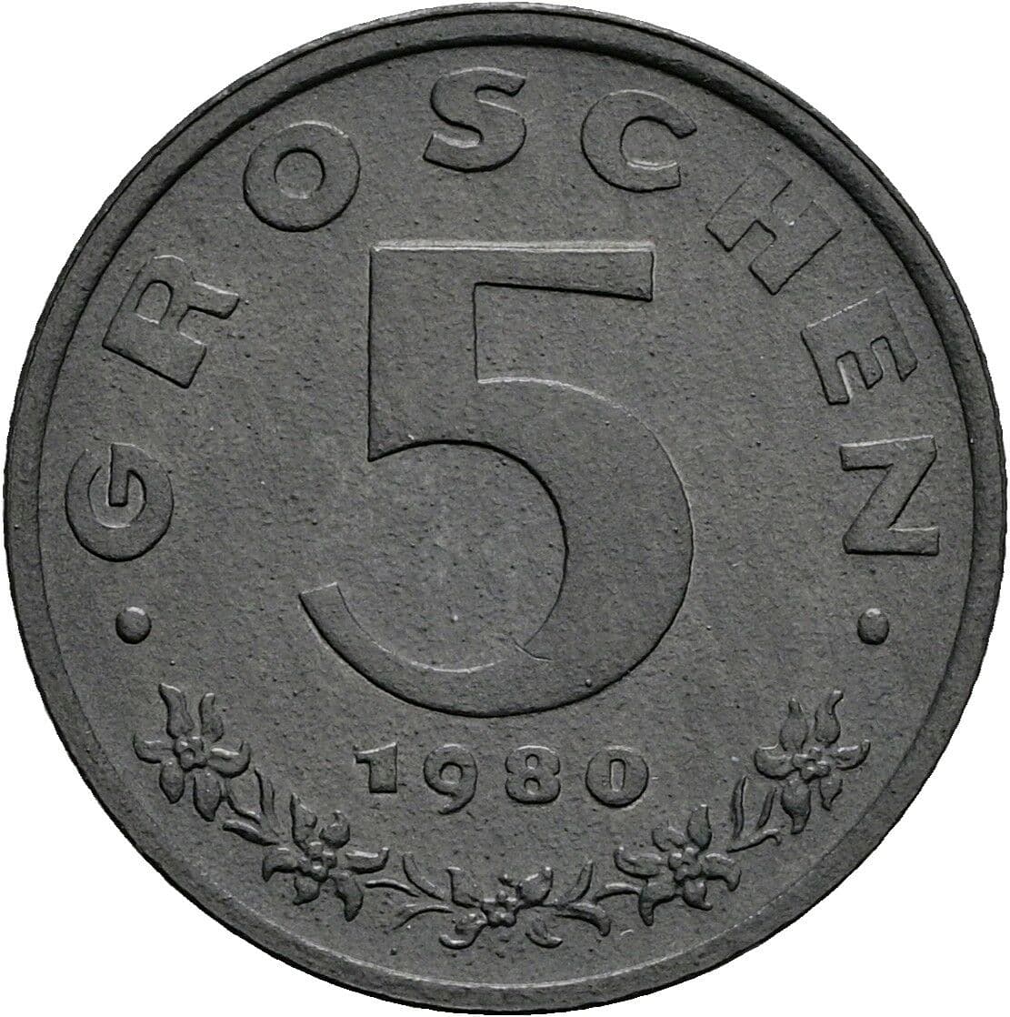 5 Groschen 1980 – Vorderseite