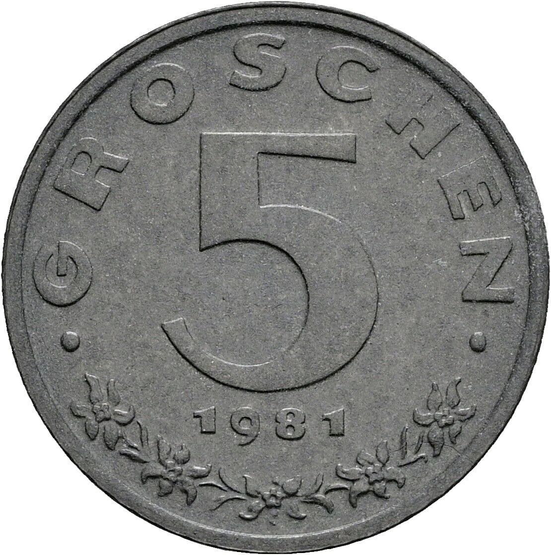 5 Groschen 1981 – Vorderseite