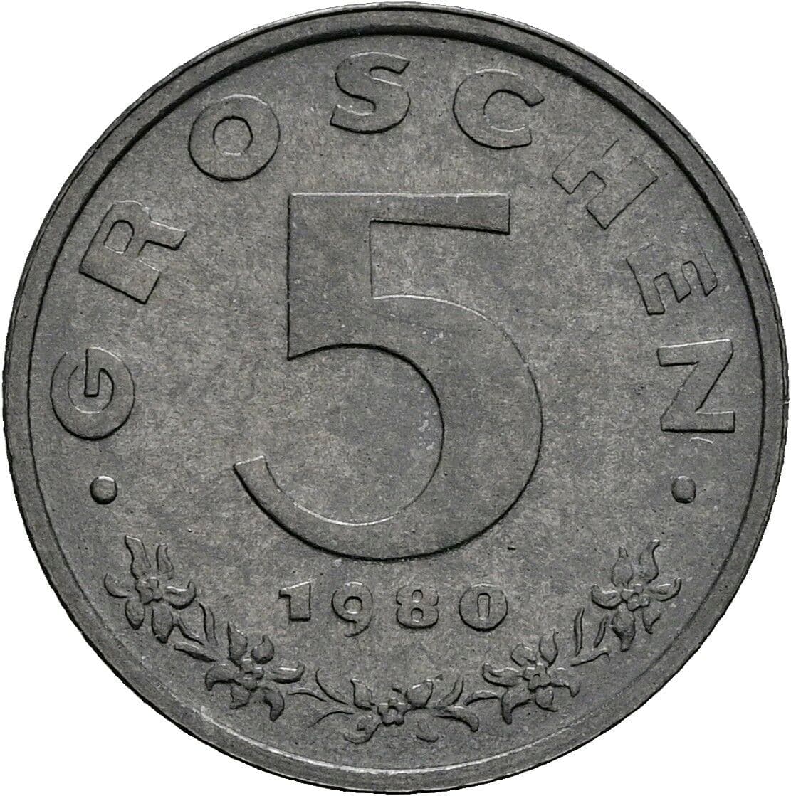 5 Groschen 1980 – Vorderseite