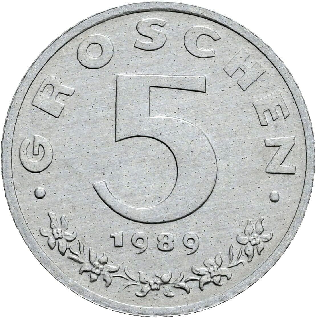 5 Groschen 1989 – Vorderseite